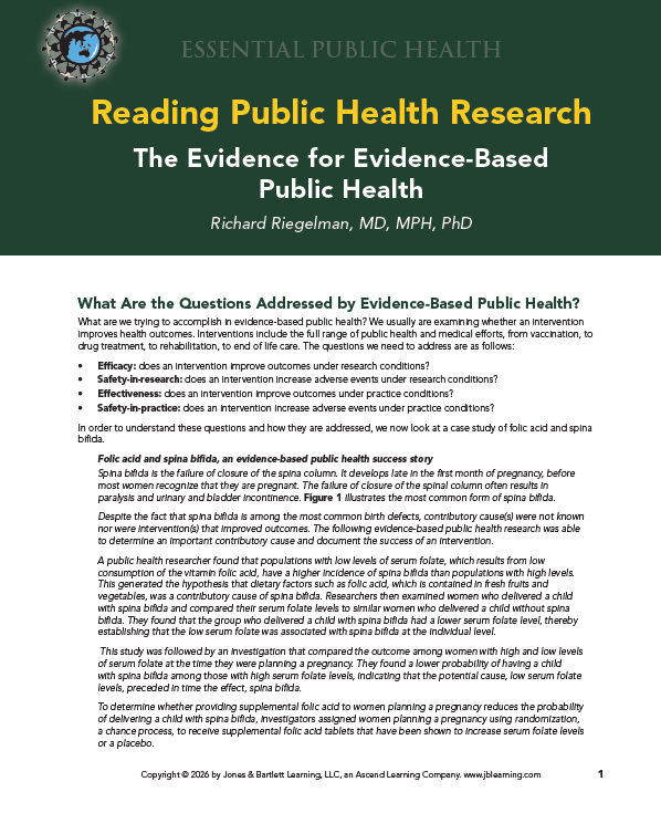 Reading Public Health Research Reading Public Health Research